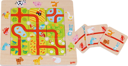 Goki - Legespiel, Finde den Weg, Auf dem Land Bild 1