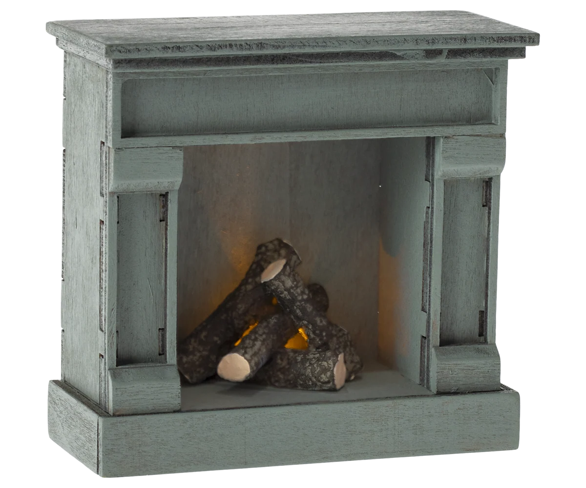 Maileg - Kamin, Maus - Blau