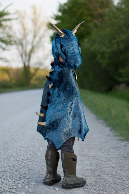 Sternennachtdrache-Kostüm blau von Great Pretenders mit Flügeln und Schwanz, Größe US 7-8