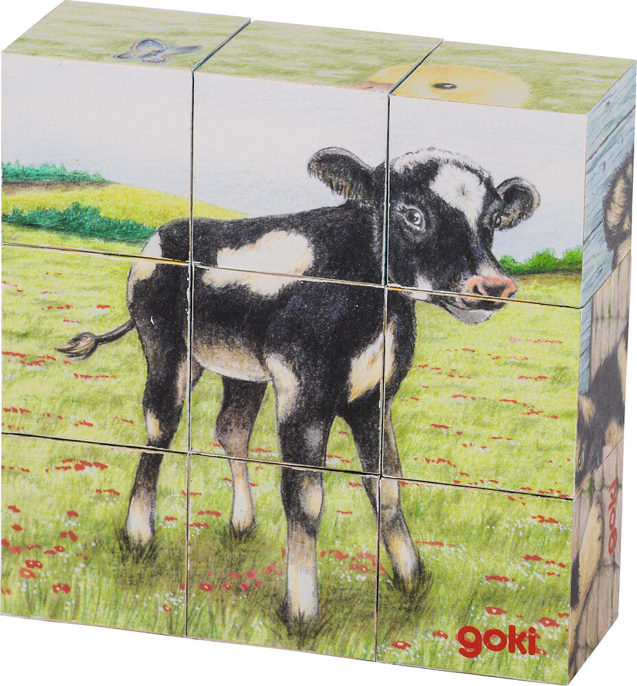 Goki - Würfelpuzzle Bauernhoftiere Bild 3