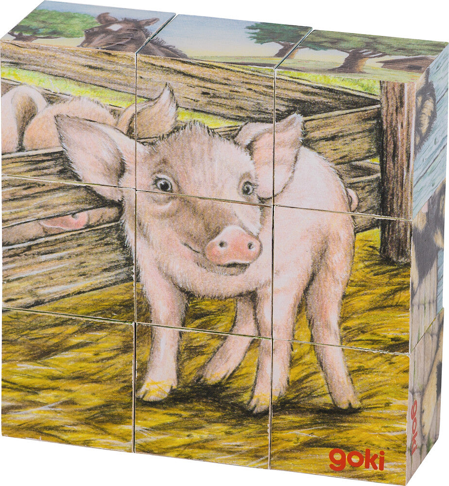 Goki - Würfelpuzzle Bauernhoftiere Bild 5