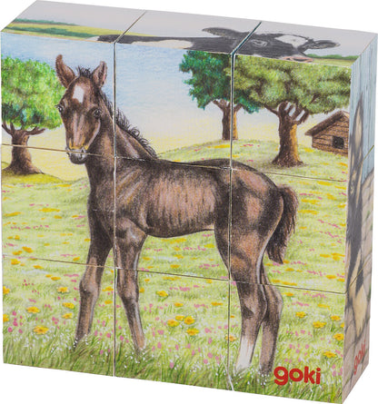 Goki - Würfelpuzzle Bauernhoftiere Bild 6