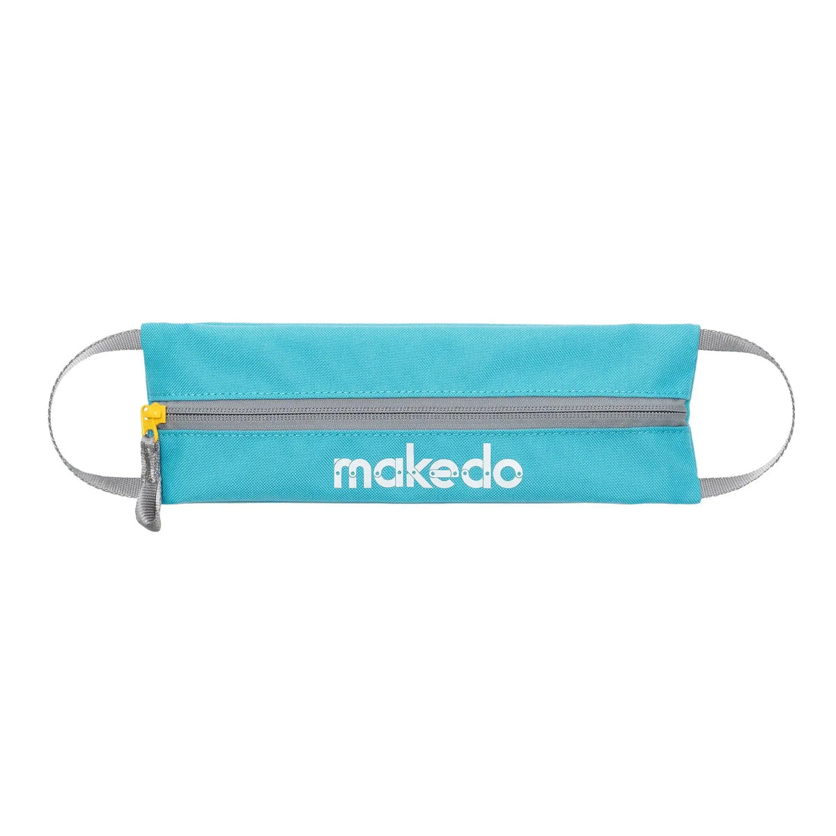 Makedo Tool-Case in Türkis mit grauem Reißverschluss und zwei grauen Griffen