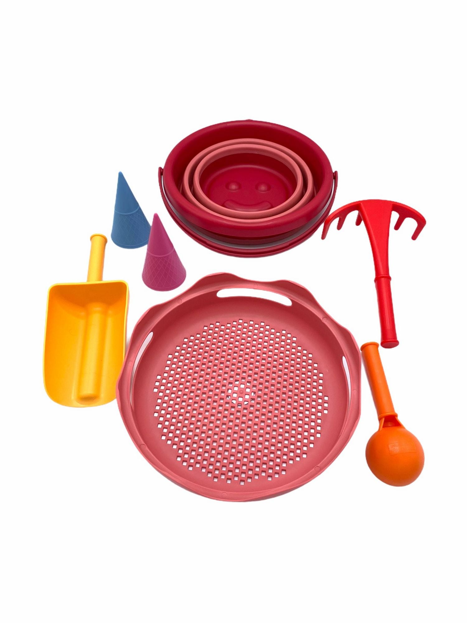 Schildkröt 7in1 Sandspielzeug-Set in Rosa mit Förmchen, Schaufel und Sieb