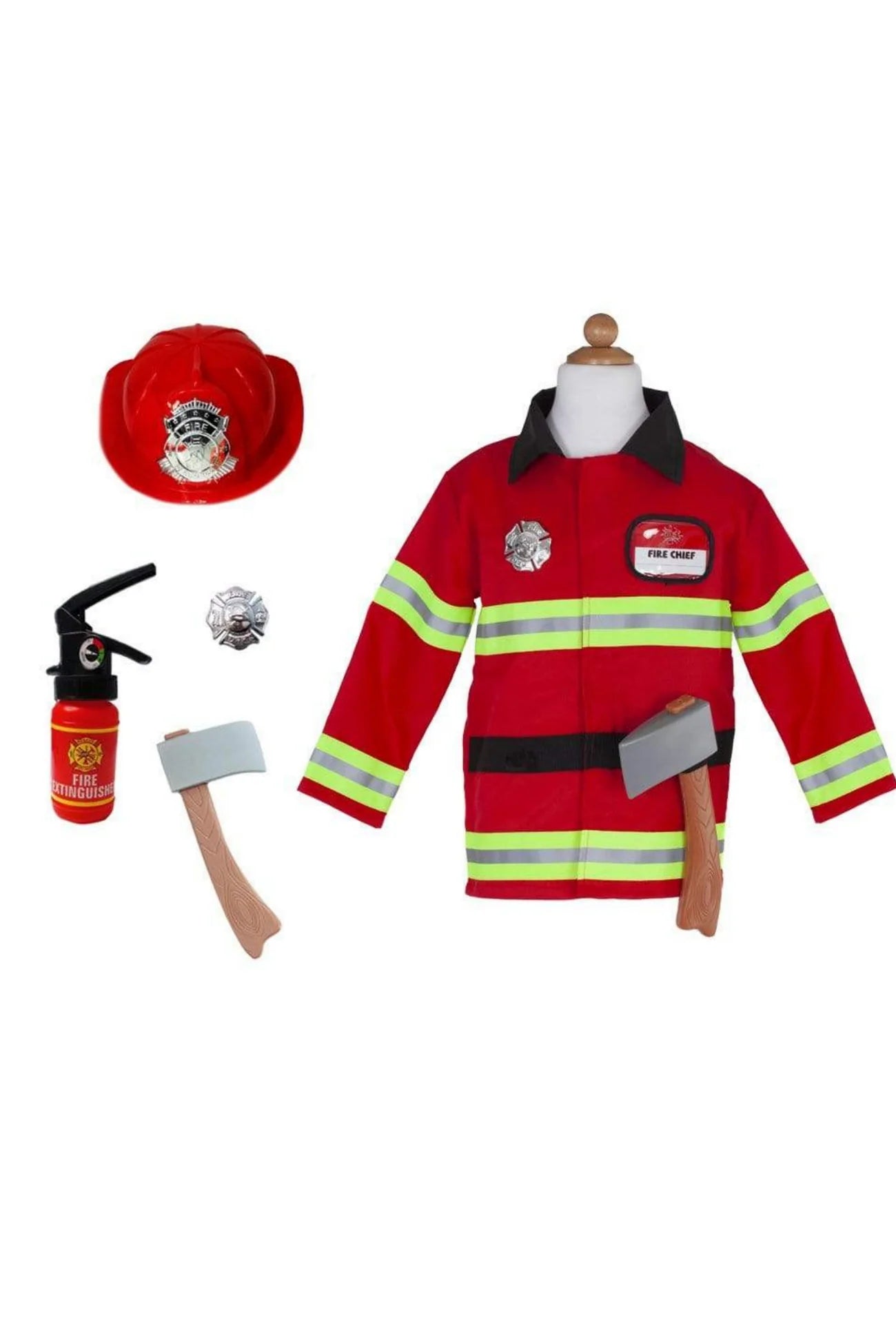 Feuerwehr-Kostüm-Set Great Pretenders Größe US 5-6 mit Uniform und Zubehör in praktischer Tasche