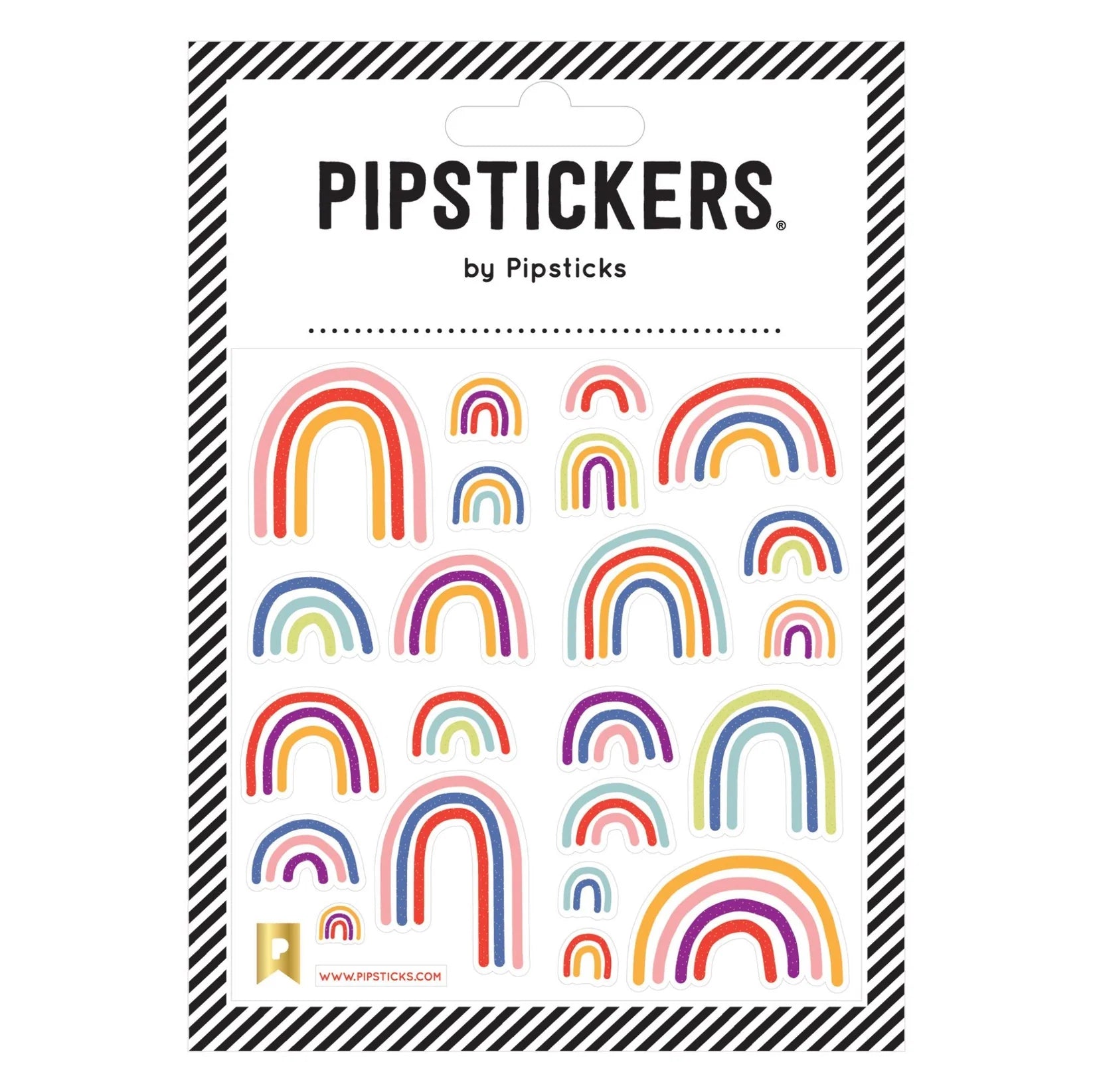 Sticker-Set All the Rainbows von Pipsticks mit bunten Regenbogen-Motiven auf mehreren Bögen
