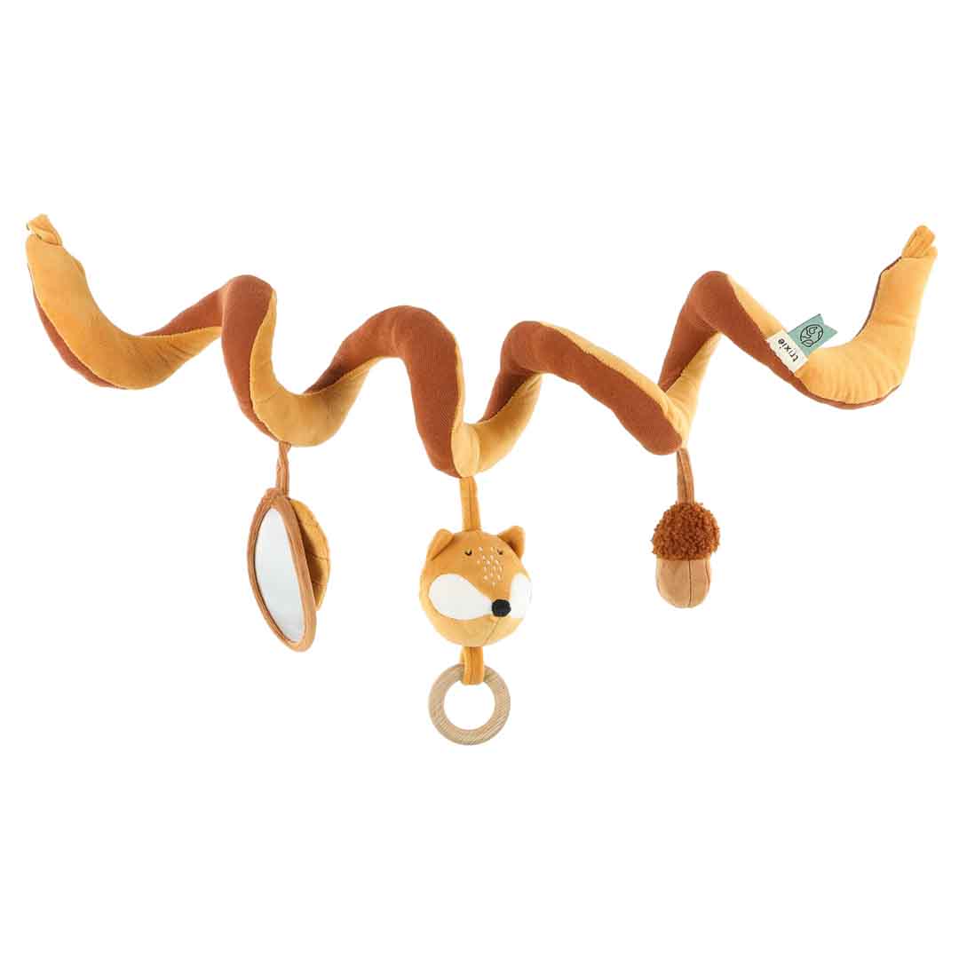 Activity-Spirale Mr. Fox von Trixie mit bunten Elementen und verschiedenen Texturen zum Greifen