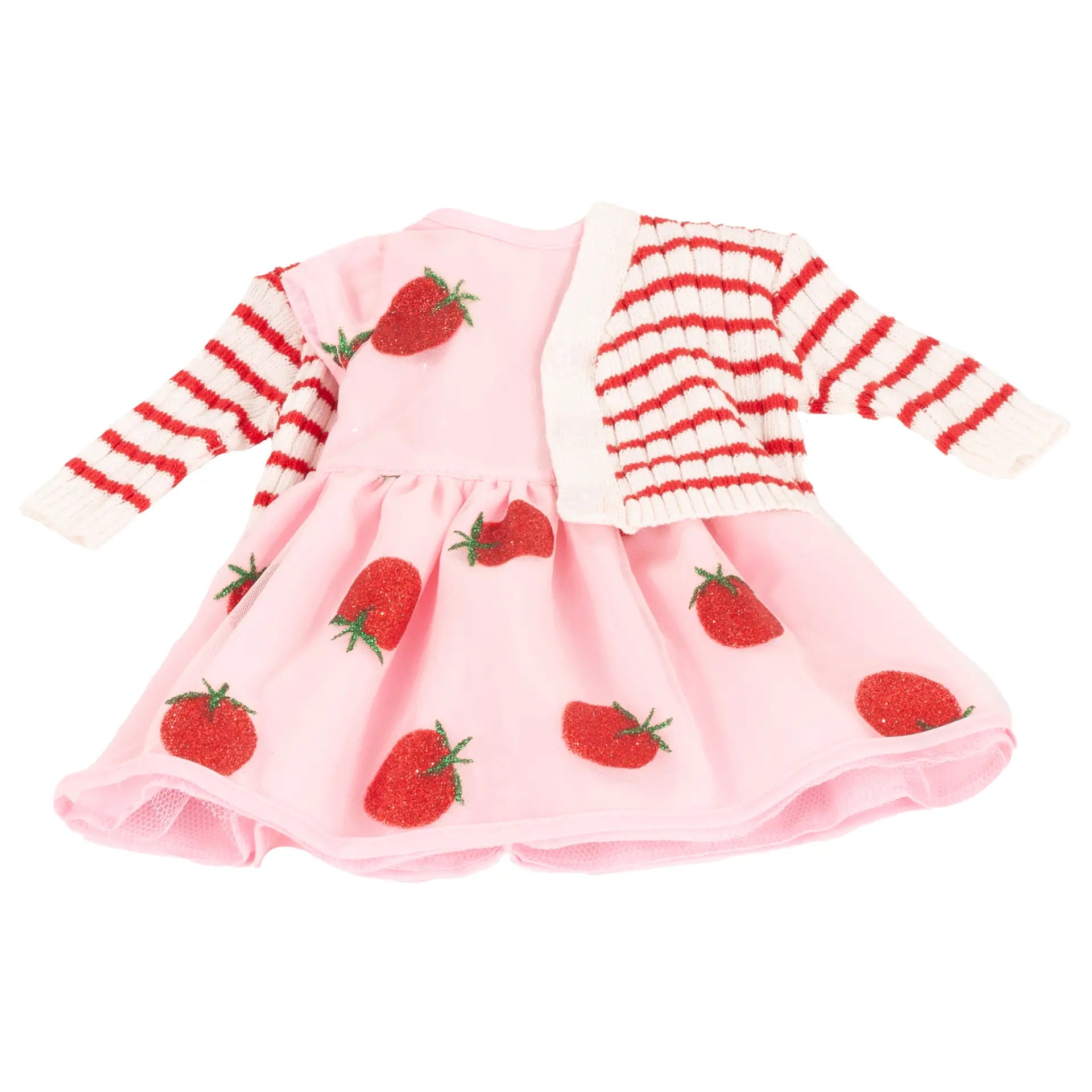 Puppenkleidung-Set Götz mit glitzernder Jacke und Kleid in Beerenfarben für 45-50cm Puppen