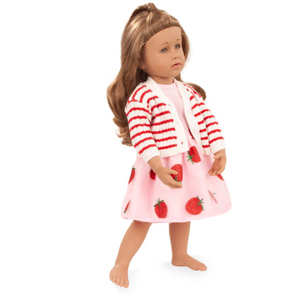 Puppenkleidung-Set Götz mit glitzernder Jacke und Kleid in Beerenfarben für 45-50cm Puppen