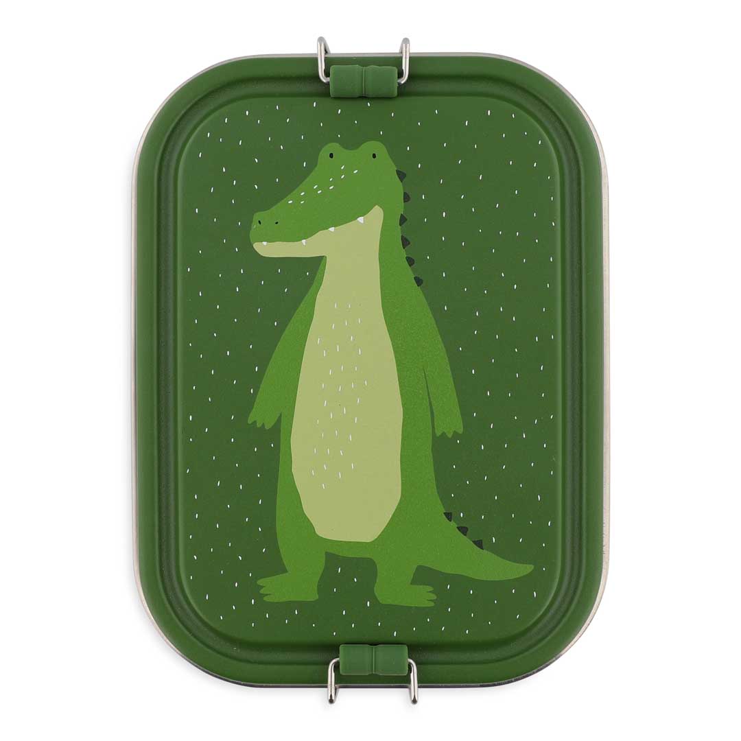 Edelstahl-Brotdose Trixie Mr. Alligator groß mit grünem Alligator-Design