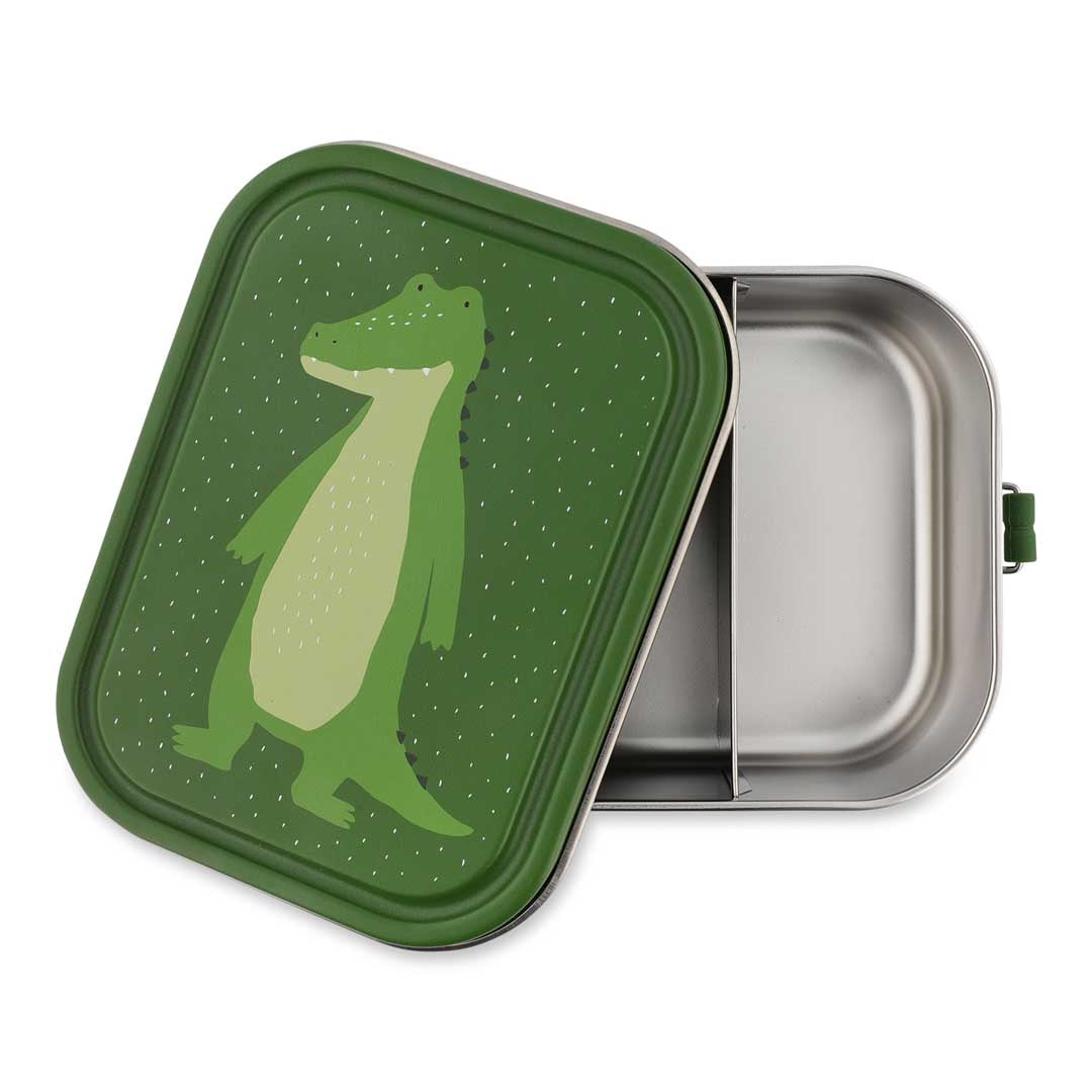 Edelstahl-Brotdose Trixie Mr. Alligator groß mit grünem Alligator-Design
