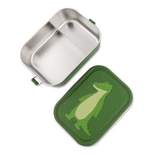 Edelstahl-Brotdose Trixie Mr. Alligator groß mit grünem Alligator-Design