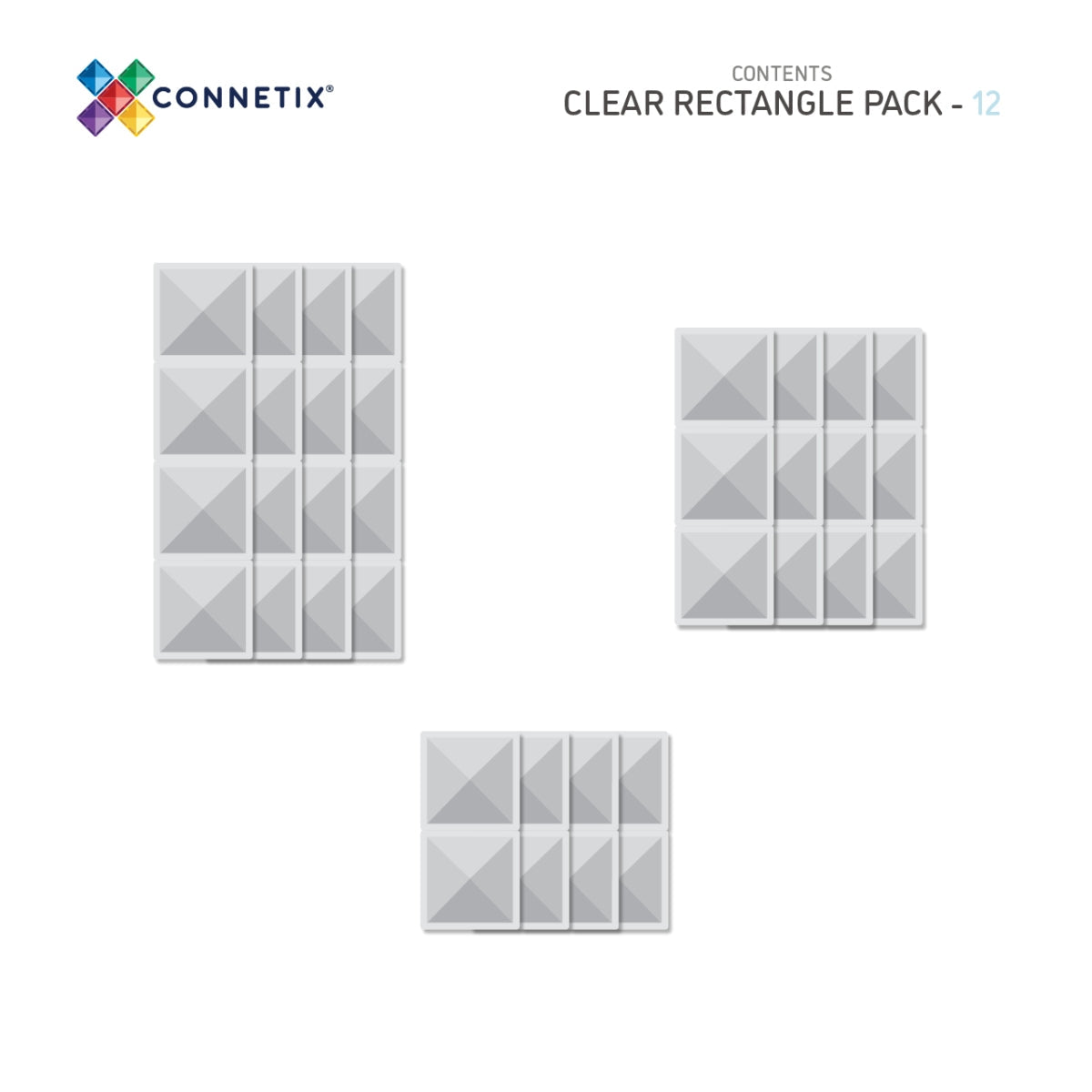 Connetix - Magnetbausteine Clear Rectangle Pack 12-tlg.