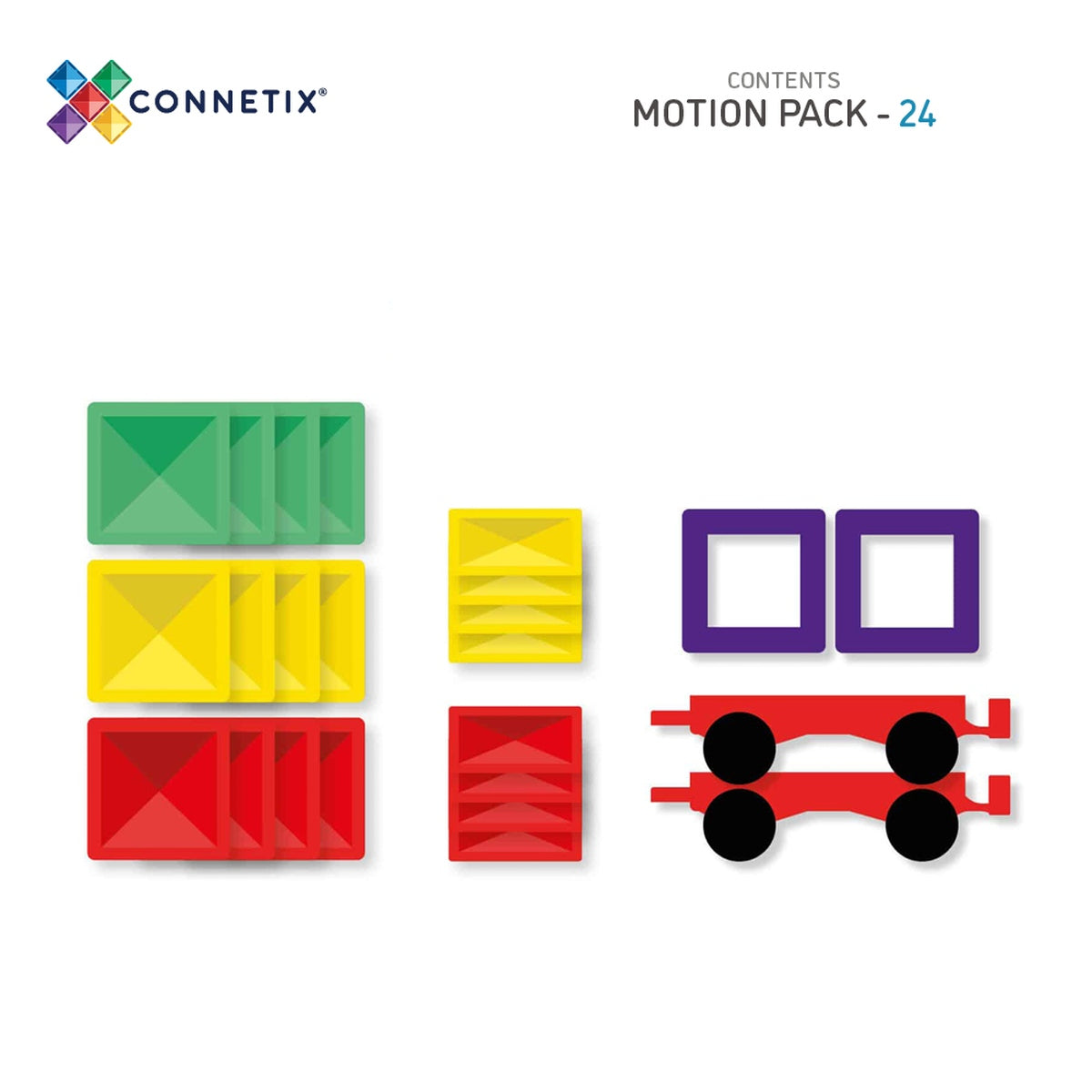 Connetix - Magnetbausteine Rainbow Motion Pack - 24 Teile