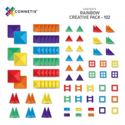 Connetix - Magnetbausteine Rainbow Creative Pack 102 Teile