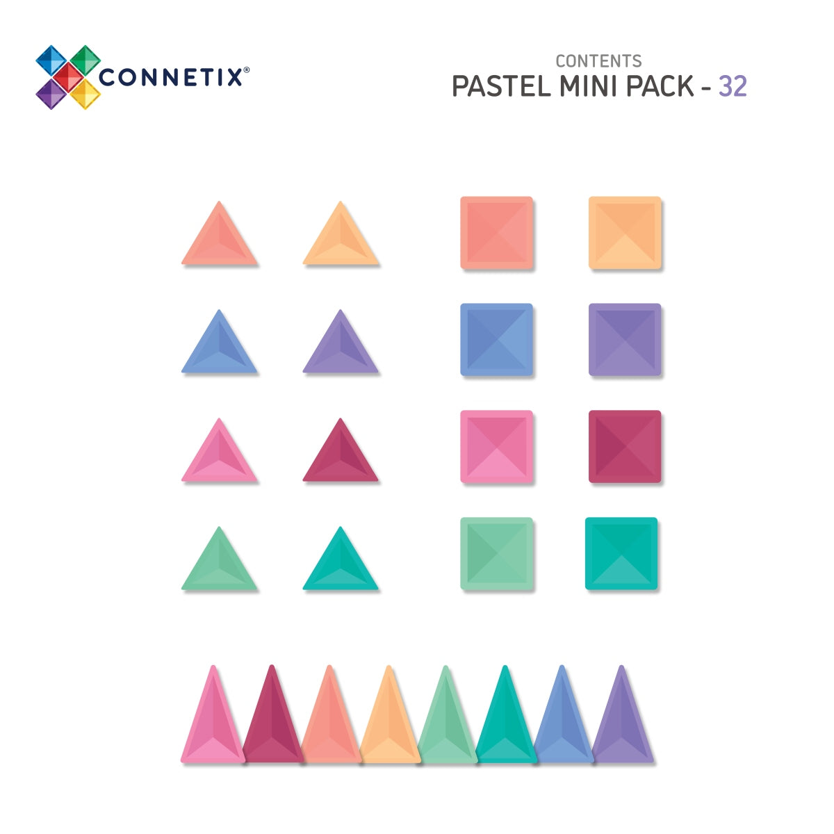 Connetix - Magnetbausteine Pastel Mini Pack 32-tlg.