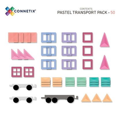 Connetix - Magnetbausteine Pastel Transport Pack - 50 Teile
