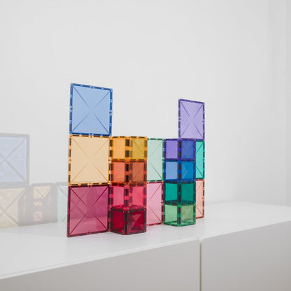 Magnetbausteine-Set Connetix Pastel Square Pack mit 40 transparenten quadratischen Teilen in Pastellfarben
