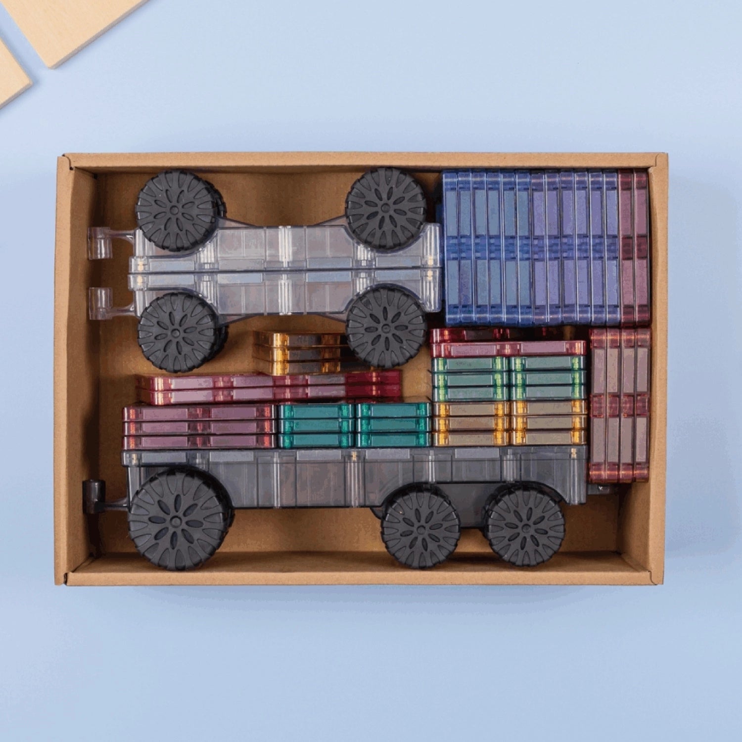 Magnetbausteine-Set Connetix Pastel Transport mit 50 Teilen und Fahrzeugkomponenten