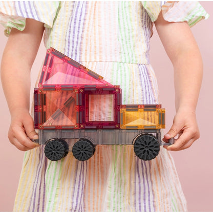 Magnetbausteine-Set Connetix Pastel Transport mit 50 Teilen und Fahrzeugkomponenten