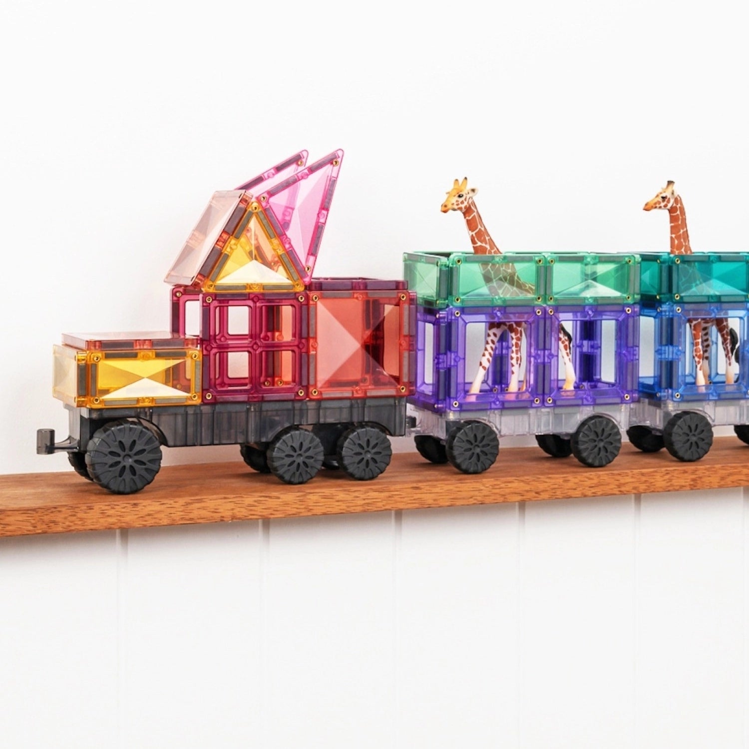 Magnetbausteine-Set Connetix Pastel Transport mit 50 Teilen und Fahrzeugkomponenten
