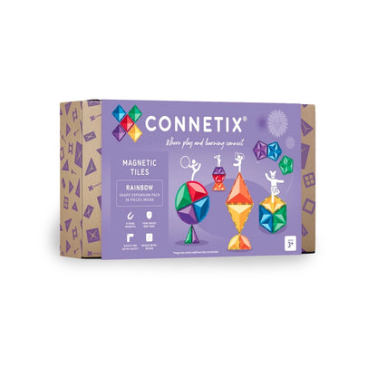 Magnetbausteine Connetix Rainbow Shape Expansion Pack mit 36 transparenten Teilen in Regenbogenfarben