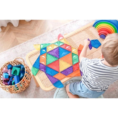 Magnetbausteine Connetix Rainbow Shape Expansion Pack mit 36 transparenten Teilen in Regenbogenfarben