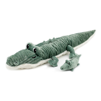Mama und Baby Krokodil Kuscheltier von Les Déglingos in Grün, 57 cm