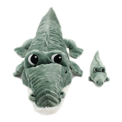 Mama und Baby Krokodil Kuscheltier von Les Déglingos in Grün, 57 cm