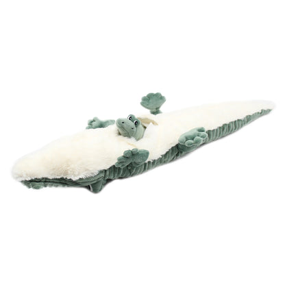 Mama und Baby Krokodil Kuscheltier von Les Déglingos in Grün, 57 cm
