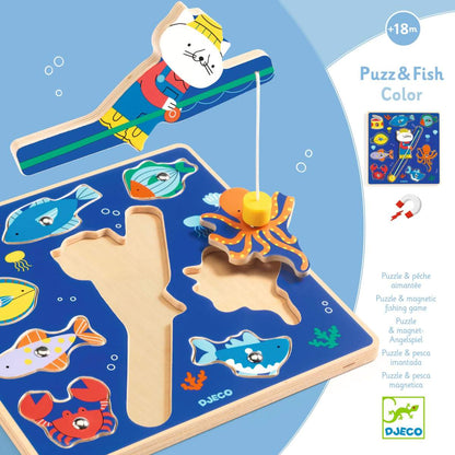 Djeco - Puzzle: 2in1 Puzz & Fish Color - DJ01080-B-RVB_1200
