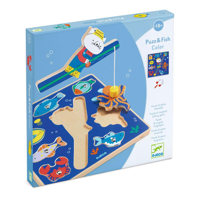 Djeco - Puzzle: 2in1 Puzz & Fish Color - DJ01080-B3D-RVB_1200