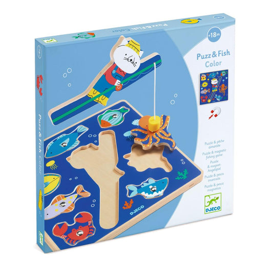 Djeco - Puzzle: 2in1 Puzz & Fish Color - DJ01080-B3D-RVB_1200