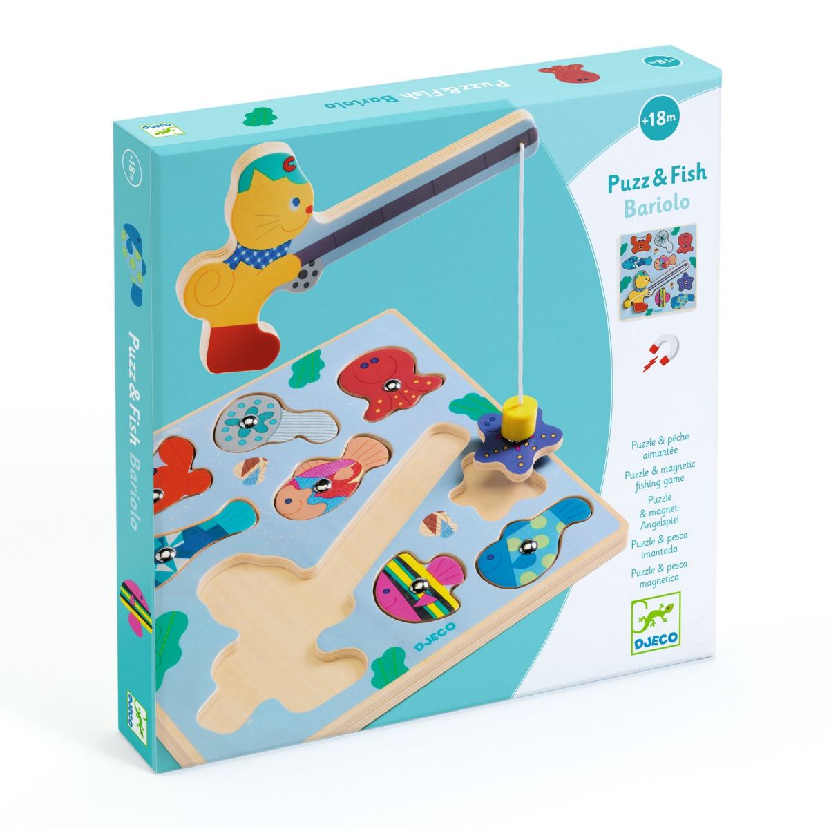 Djeco - Puzzle: 2in1 Puzz & Fish Bariolo - DJ01082-B3D-RVB_1200
