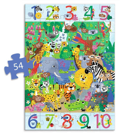 Djeco - Bodenpuzzle: 1 bis 10 Dschungel - 54 Teile Bild 5