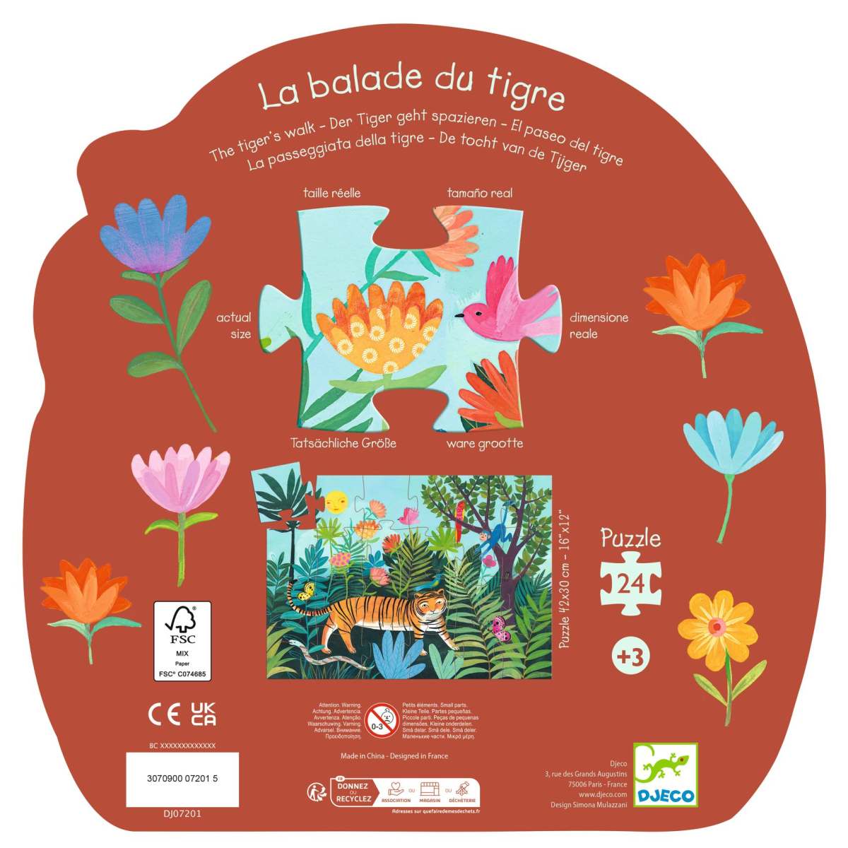 Djeco - Puzzle: Tiger - 24 Teile - DJ07201-B2-RVB_1200