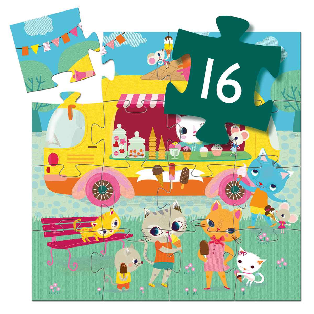 Djeco - Puzzle: Eiswagen - 16 Teile Bild 5