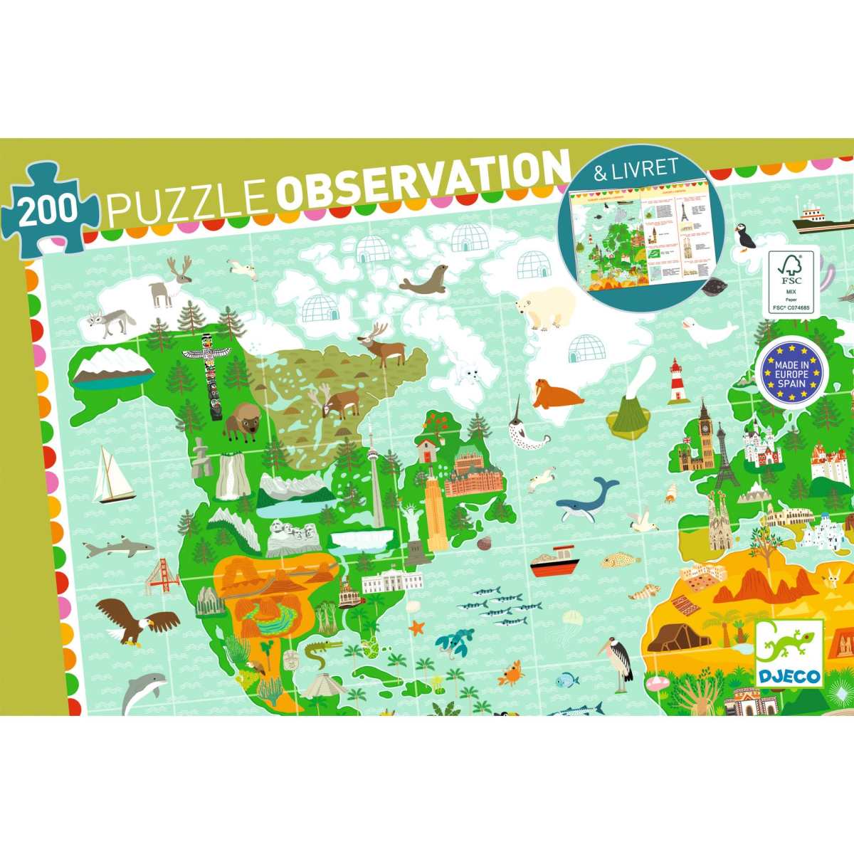 Djeco - Wimmelpuzzle: Weltreise - 200 Teile Bild 2