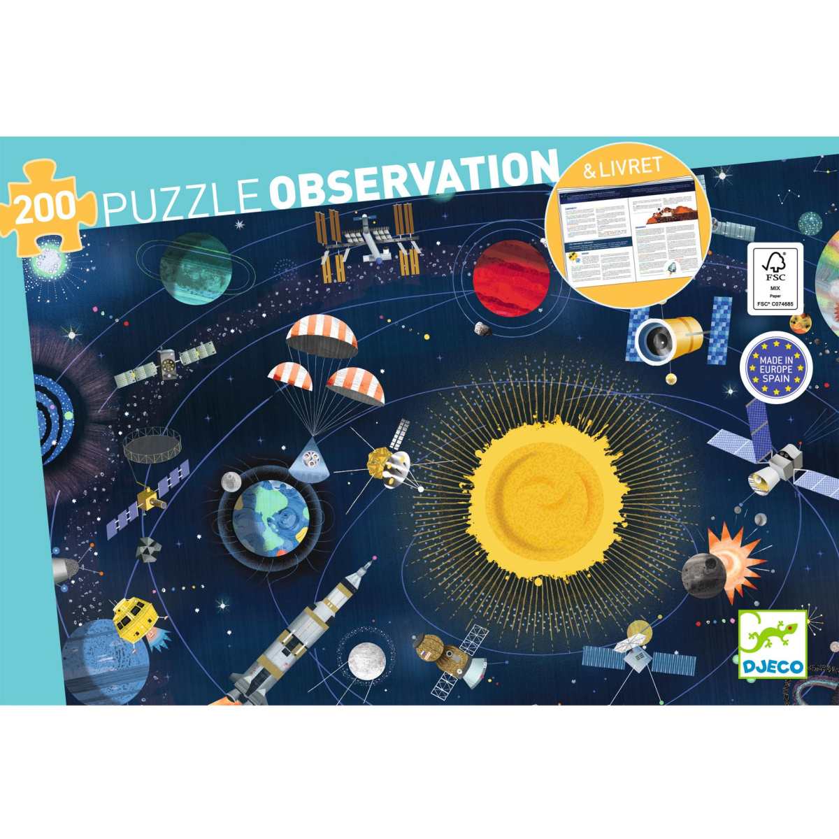 Djeco - Wimmelpuzzle: Der Weltraum - 200 Teile - DJ07413-B-RVB_1200