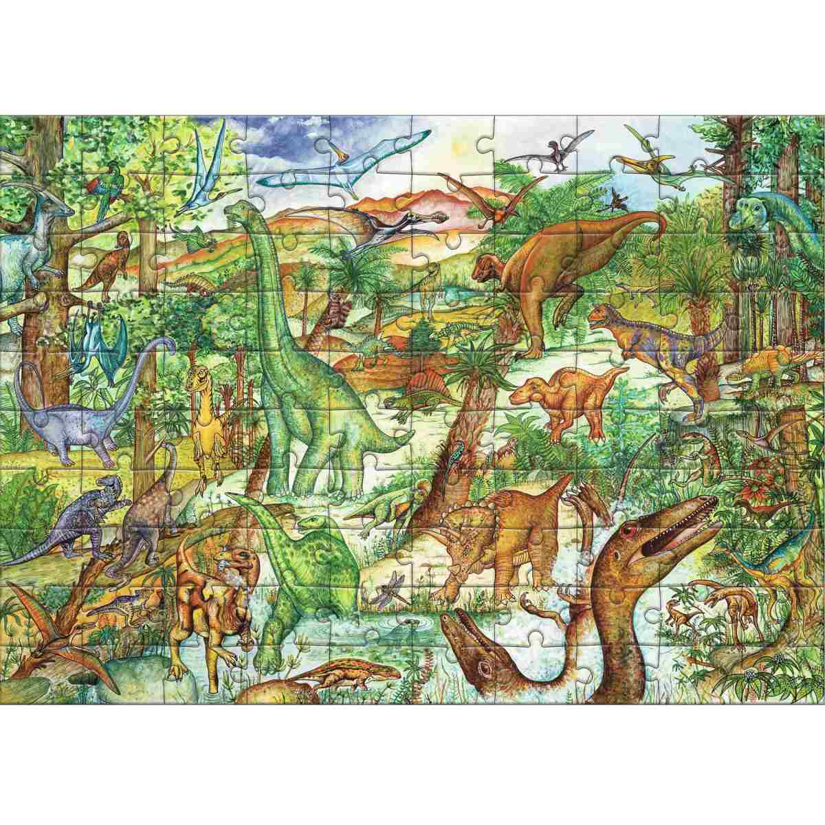 Djeco - Wimmelpuzzle: Dinosaurier - 100 Teile Bild 8