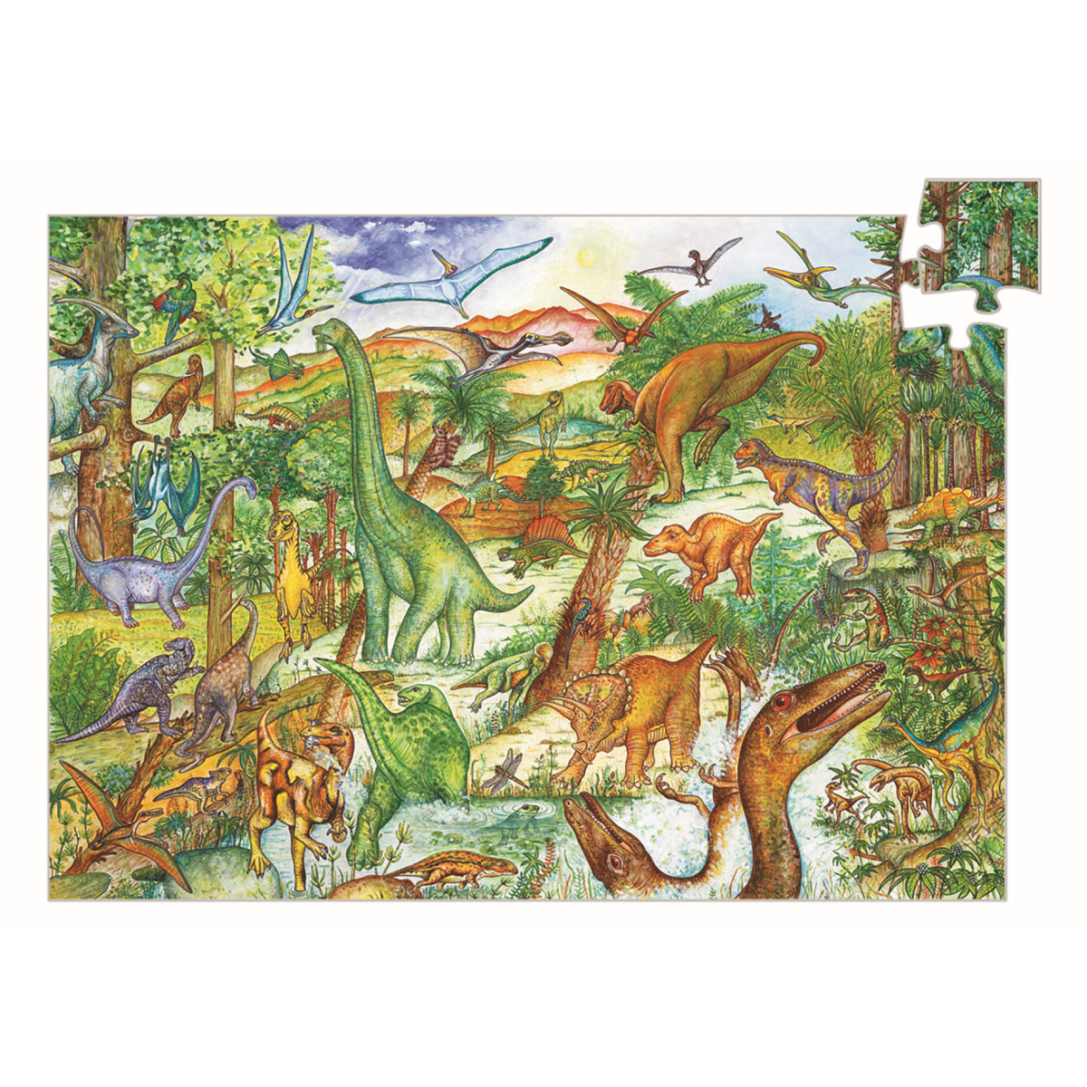 Djeco - Wimmelpuzzle: Dinosaurier - 100 Teile Bild 11
