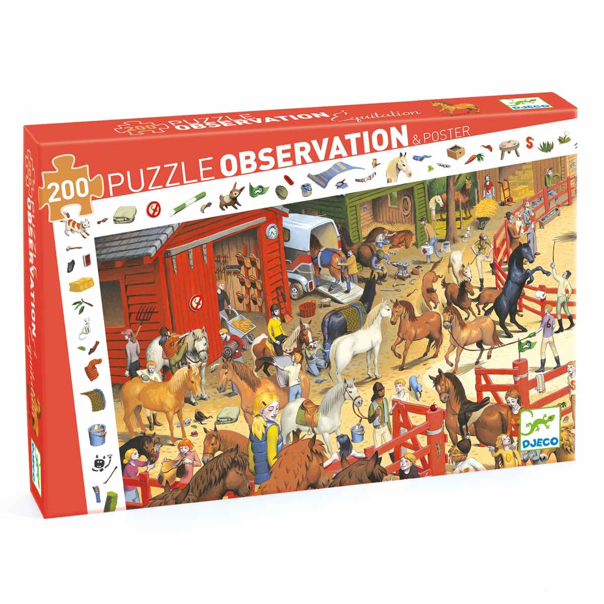 Djeco - Wimmelpuzzle: Pferde - 200 Teile - DJ07454-B-3D-RVB_1200