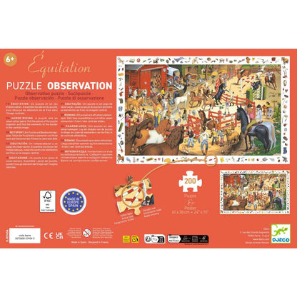 Djeco - Wimmelpuzzle: Pferde - 200 Teile - DJ07454-B2-RVB_1200
