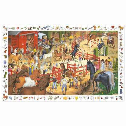 Djeco - Wimmelpuzzle: Pferde - 200 Teile - DJ07454-C-RVB_1200