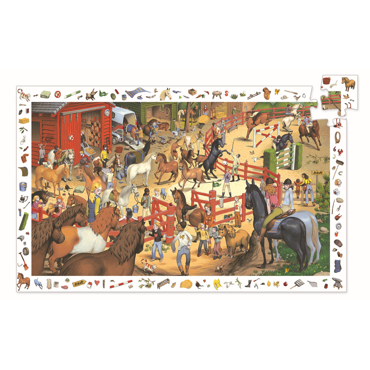 Djeco - Wimmelpuzzle: Pferde - 200 Teile - DJ07454_1200