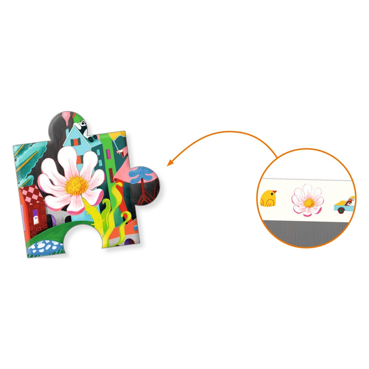 Djeco - Wimmelpuzzle: Crazy Town - 200 Teile Bild 6