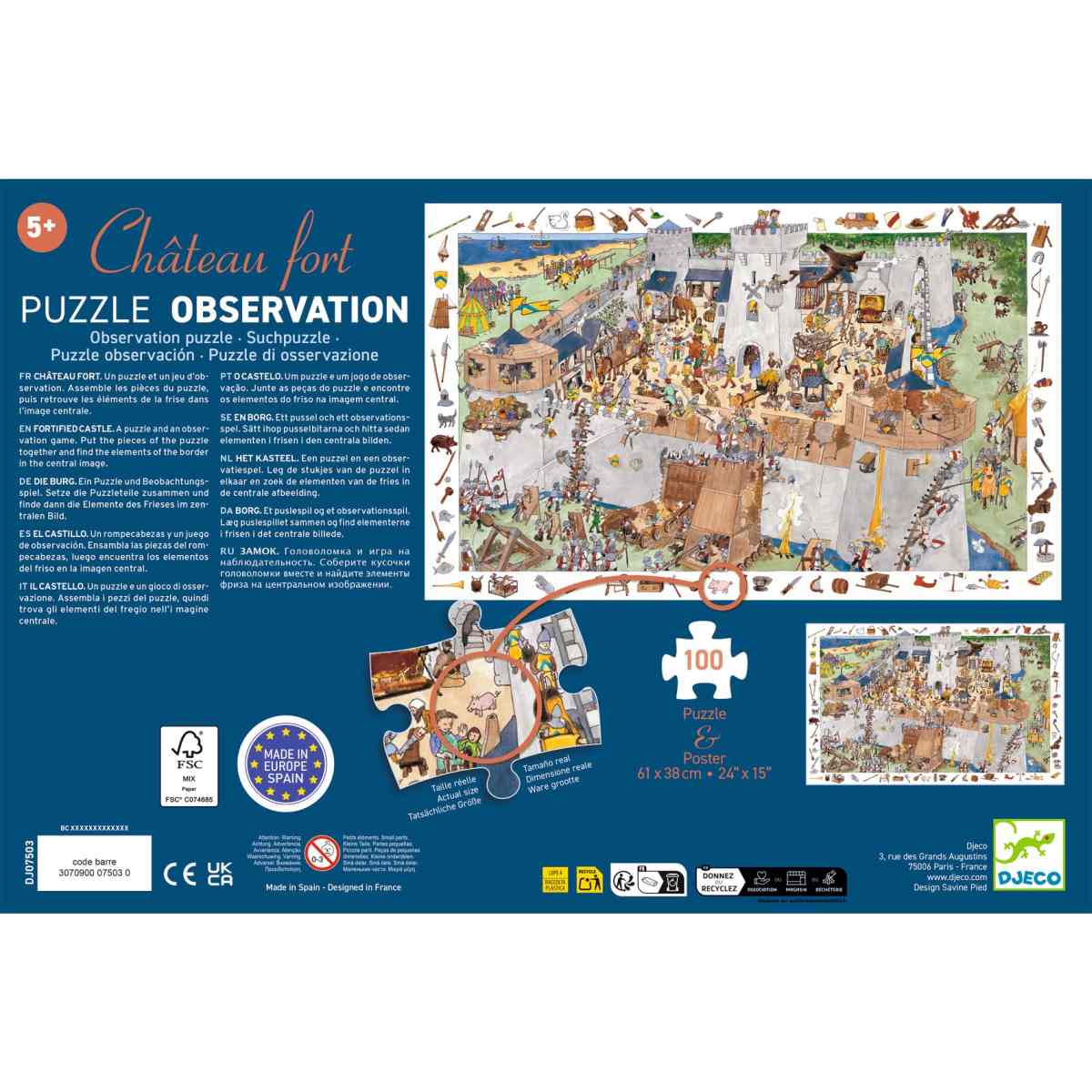 Djeco - Wimmelpuzzle: Die Burg - 100 Teile - DJ07503-B2-RVB_1200