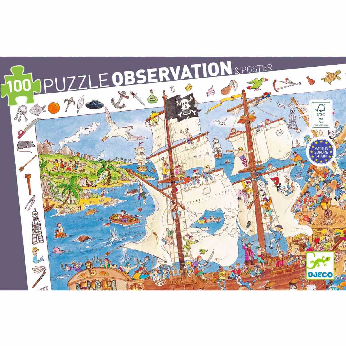 Djeco - Wimmelpuzzle: Piraten - 100 Teile - DJ07506-B-RVB_1200