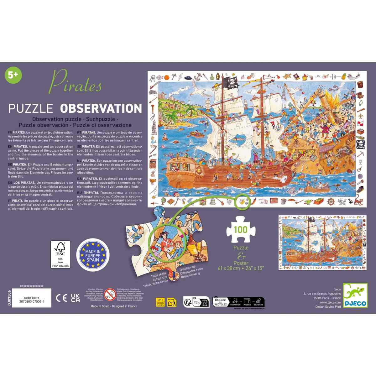 Djeco - Wimmelpuzzle: Piraten - 100 Teile - DJ07506-B2-RVB_1200