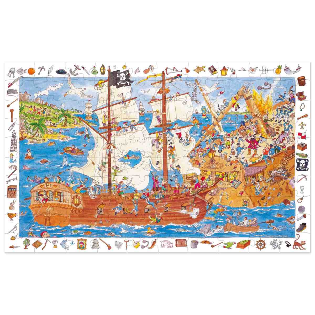 Djeco - Wimmelpuzzle: Piraten - 100 Teile - DJ07506-C-RVB_1200